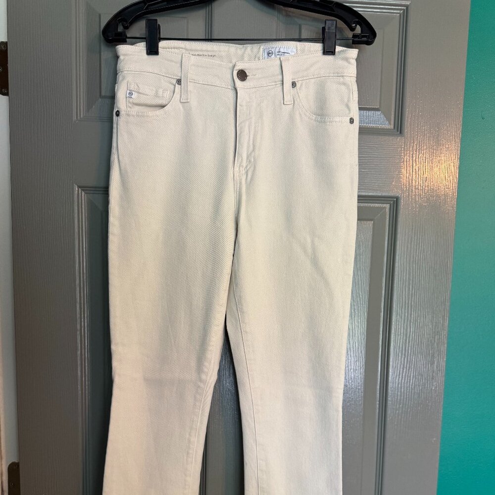 AG Mari High Rise Slim Straight, Cream - Size 28R